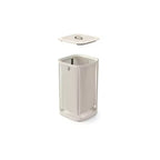 Cesto portabiancheria beige a scomparto singolo con coperchio, 60 litri