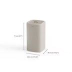 Cesto portabiancheria beige a scomparto singolo con coperchio, 60 litri