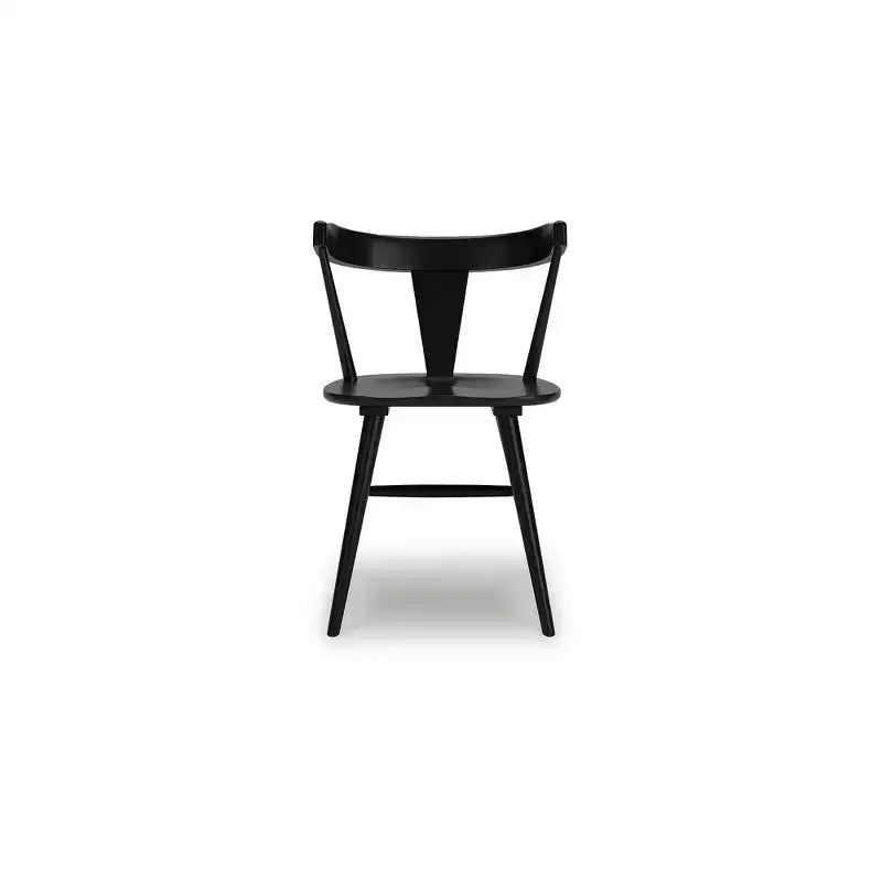 Sedia da pranzo senza braccioli nera, con schienale a botte, set da 2