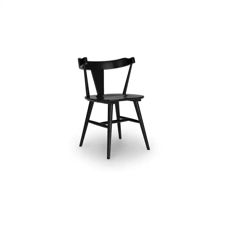 Sedia da pranzo senza braccioli nera, con schienale a botte, set da 2