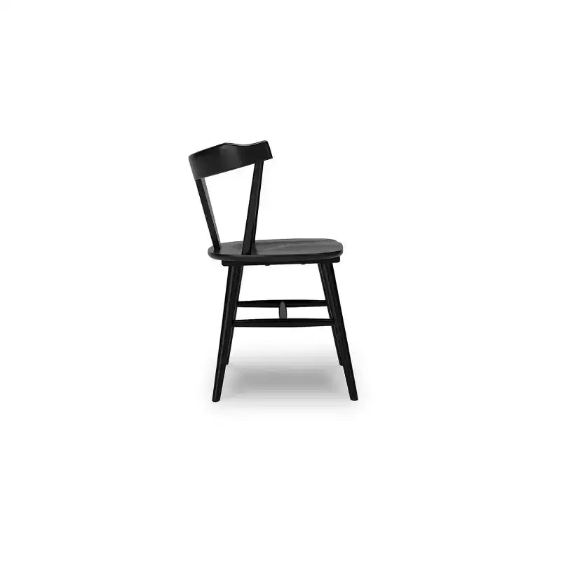 Sedia da pranzo senza braccioli nera, con schienale a botte, set da 2