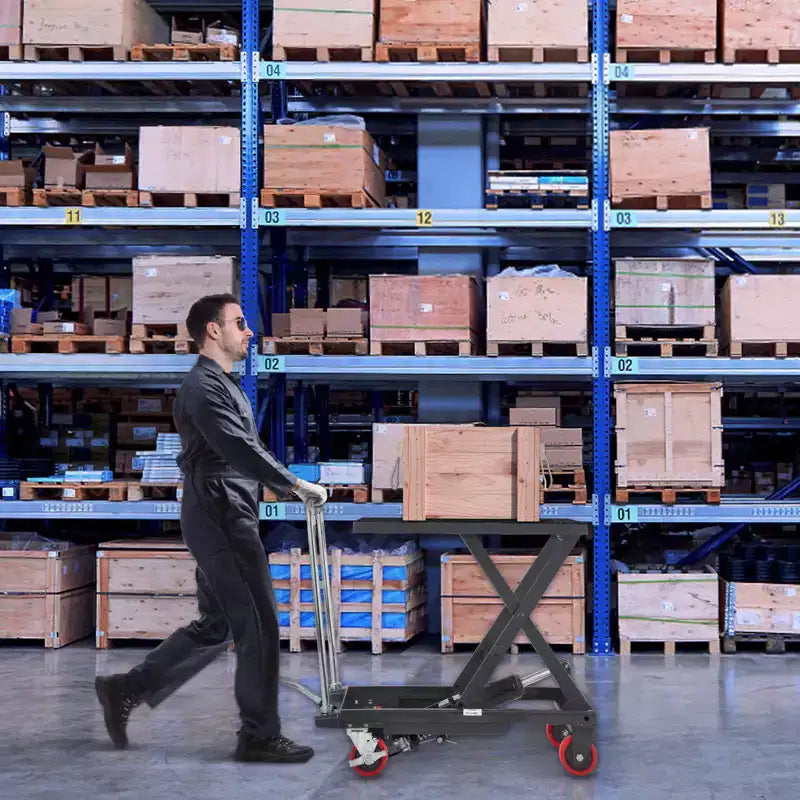 Carrello elevatore idraulico a forbice singolo manuale nero, 227 kg, 1 persona