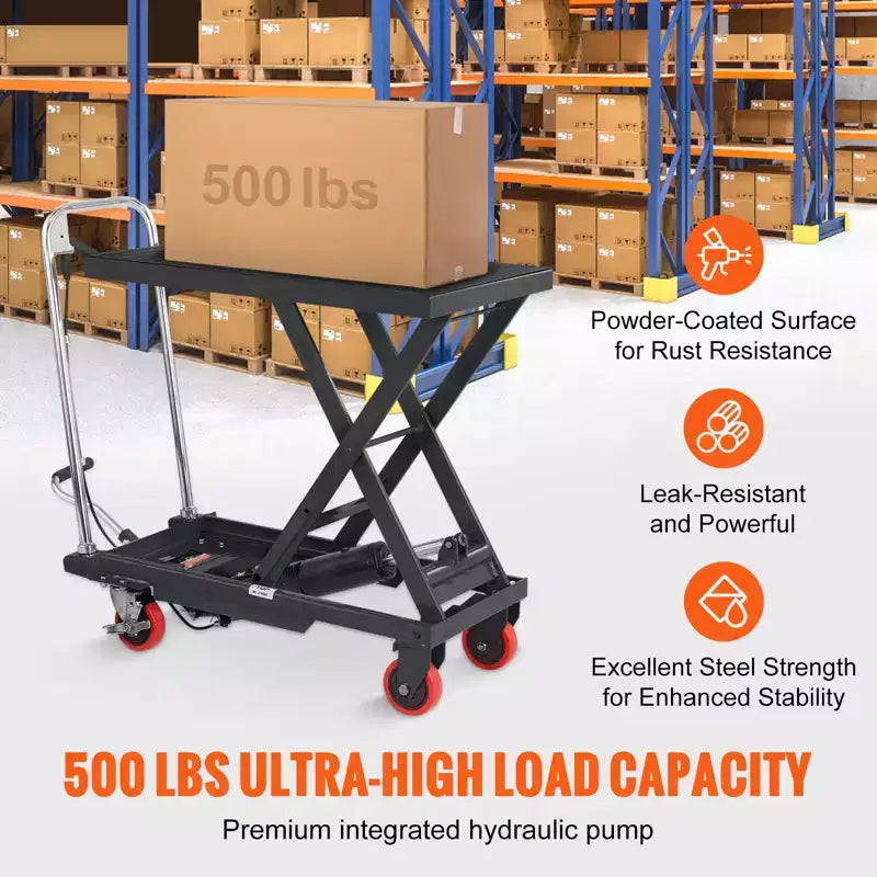 Carrello elevatore idraulico a forbice singolo manuale nero, 227 kg, 1 persona
