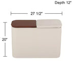 Consolle rettangolare color talpa in similpelle con contenitore, 1 pezzo