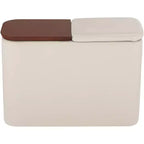 Consolle rettangolare color talpa in similpelle con contenitore, 1 pezzo