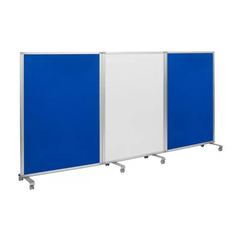 ECR4Kids Mobile Dry-Erase and Flannel Room Divider, 3-Panel, School Supplies