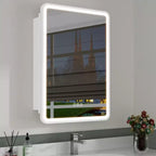Specchiera Contenitore a LED, Bianco / Nero / Oro, Apertura a Sinistra / Destra, Anta Singola, Incasso o a Parete