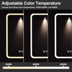 Specchiera Contenitore a LED, Bianco / Nero / Oro, Apertura a Sinistra / Destra, Anta Singola, Incasso o a Parete
