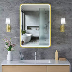 Specchiera Contenitore a LED, Bianco / Nero / Oro, Apertura a Sinistra / Destra, Anta Singola, Incasso o a Parete