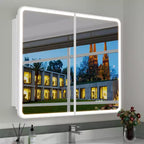 Specchiera Contenitore a LED, Bianco / Nero / Oro, Apertura a Sinistra / Destra, Anta Singola, Incasso o a Parete