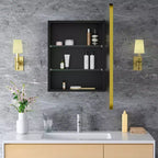 Specchiera Contenitore a LED, Bianco / Nero / Oro, Apertura a Sinistra / Destra, Anta Singola, Incasso o a Parete