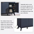 Mobile buffet scanalato da 60" con 3 cassetti e 4 ante, ontano scuro/grigio scuro/bianco/ontano bianco, per 1