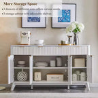 Mobile buffet scanalato da 60" con 3 cassetti e 4 ante, ontano scuro/grigio scuro/bianco/ontano bianco, per 1