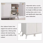 Mobile buffet scanalato da 60" con 3 cassetti e 4 ante, ontano scuro/grigio scuro/bianco/ontano bianco, per 1