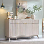 Mobile buffet scanalato da 60" con 3 cassetti e 4 ante, ontano scuro/grigio scuro/bianco/ontano bianco, per 1