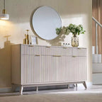 Mobile buffet scanalato da 60" con 3 cassetti e 4 ante, ontano scuro/grigio scuro/bianco/ontano bianco, per 1