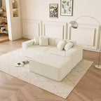 Divano sezionale a L in velluto grigio, chaise longue reversibile, 5 posti, 2 pezzi