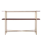 Ardmillan Faux Marble Console Table with Storage - Brass - SEI