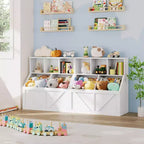 Libreria vintage grigia per bambini e organizer per giocattoli, 3 cubi aperti, 1 bambino