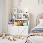 Libreria vintage grigia per bambini e organizer per giocattoli, 3 cubi aperti, 1 bambino