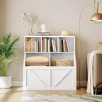 Libreria vintage grigia per bambini e organizer per giocattoli, 3 cubi aperti, 1 bambino