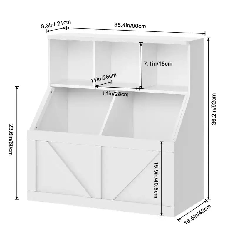 Libreria vintage grigia per bambini e organizer per giocattoli, 3 cubi aperti, 1 bambino
