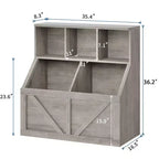 Libreria vintage grigia per bambini e organizer per giocattoli, 3 cubi aperti, 1 bambino