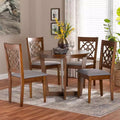 Baxton Studio Valerie Modern Grey and Walnut Brown Wood 5-Piece Dining Set