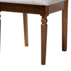 Set da pranzo rotondo grigio e noce, 5 pezzi, 4 posti