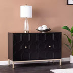 Mobile credenza nero a 2 ante, montaggio da 1 persona, stile contemporaneo
