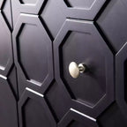 Mobile credenza nero a 2 ante, montaggio da 1 persona, stile contemporaneo