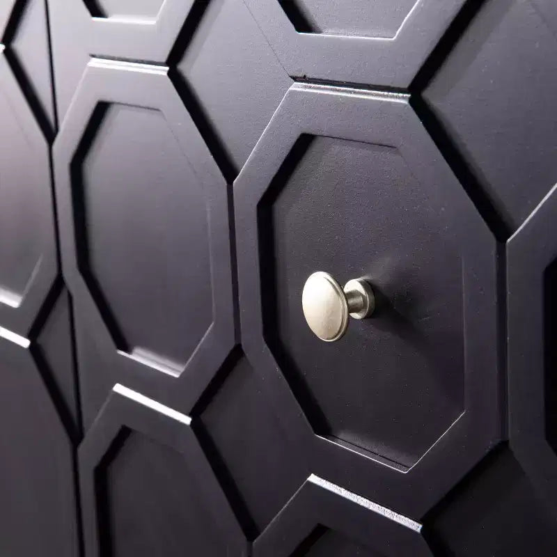 Mobile credenza nero a 2 ante, montaggio da 1 persona, stile contemporaneo