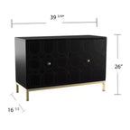 Mobile credenza nero a 2 ante, montaggio da 1 persona, stile contemporaneo