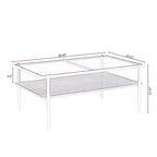 Tavolino moderno rettangolare nero / marrone / bianco – Piano in vetro temperato, 1 pezzo