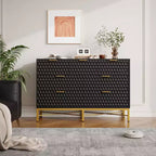 Cassettiera a 7 cassetti in legno e metallo, bianco/nero, per 1 persona