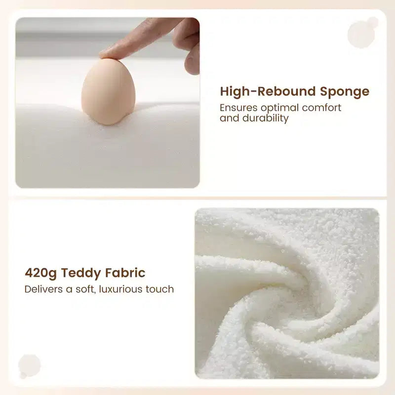 Poltrona d'accento beige, design moderno di metà secolo, 1 posto, struttura in metallo e bracciolo in legno