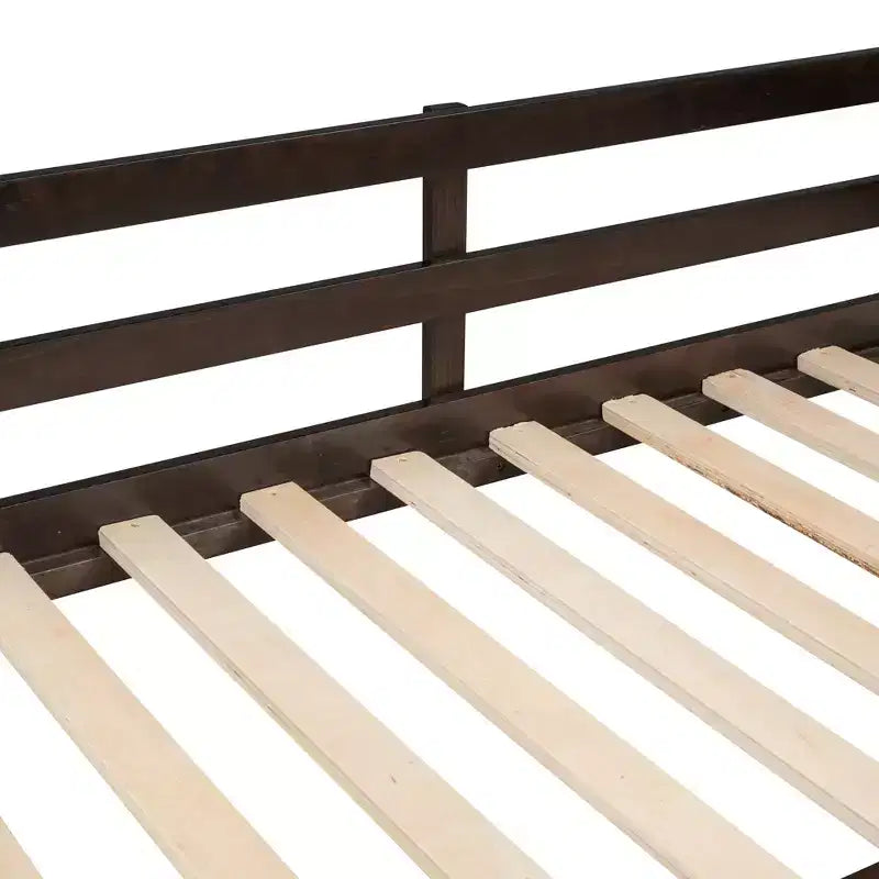 Letto a castello stile casa, con scivolo e scaletta, da una piazza e mezza, color espresso/grigio/bianco, per 2 bambini