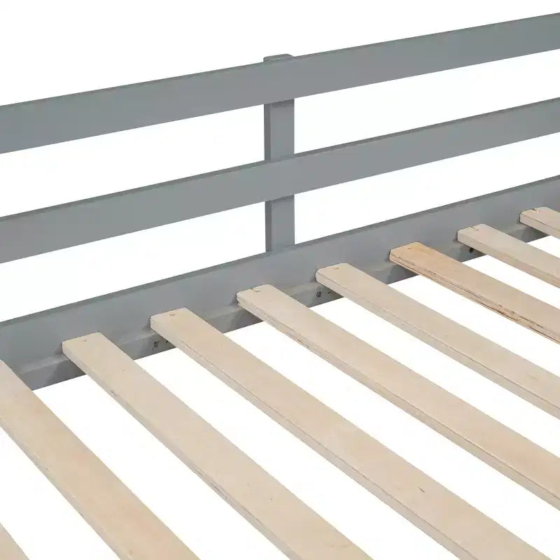 Letto a castello stile casa, con scivolo e scaletta, da una piazza e mezza, color espresso/grigio/bianco, per 2 bambini