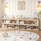 Libreria per bambini in legno naturale a 6 cubi, organizer aperto, montaggio singolo