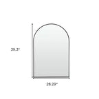 Specchio da parete singolo con cornice in metallo ad arco nera, 99 cm