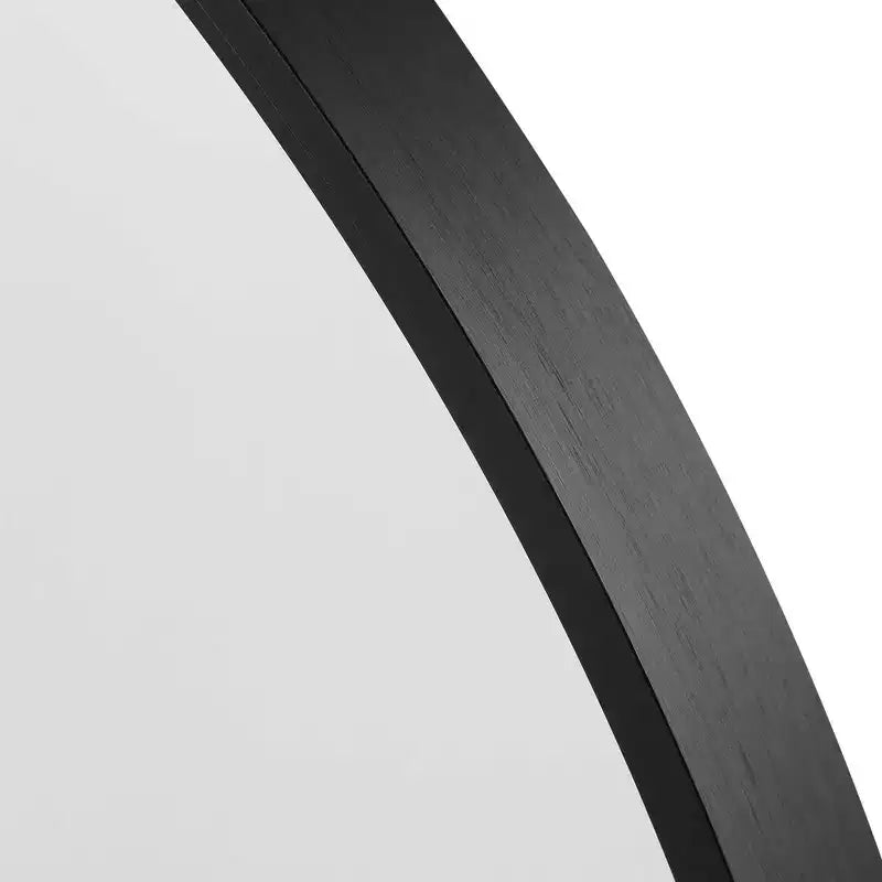 Specchio da parete singolo con cornice in metallo ad arco nera, 99 cm