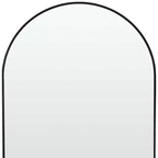 Specchio da parete singolo con cornice in metallo ad arco nera, 99 cm