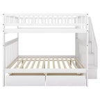 Letto a castello matrimoniale grigio/bianco con cassetti e mensole – Posti letto 4