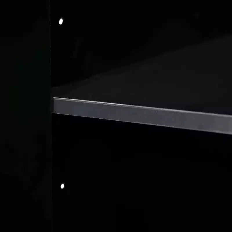 Credenza Nera con 4 Ante e Ripiani Regolabili – Montaggio per 2 Persone