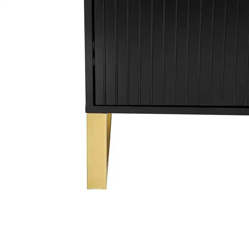 Credenza Nera con 4 Ante e Ripiani Regolabili – Montaggio per 2 Persone