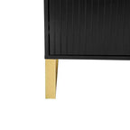 Credenza Nera con 4 Ante e Ripiani Regolabili – Montaggio per 2 Persone