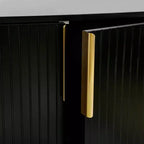 Credenza Nera con 4 Ante e Ripiani Regolabili – Montaggio per 2 Persone