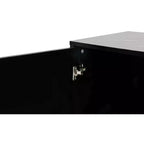 Credenza Nera con 4 Ante e Ripiani Regolabili – Montaggio per 2 Persone