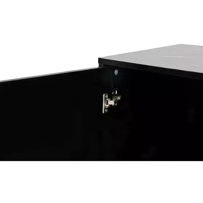Credenza Nera con 4 Ante e Ripiani Regolabili – Montaggio per 2 Persone