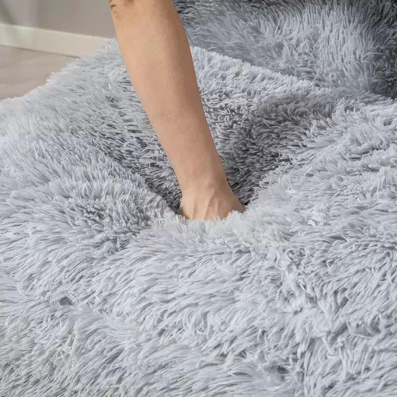 Divano letto pieghevole, 2 posti, imbottito in schiuma, bianco crema/grigio chiaro
